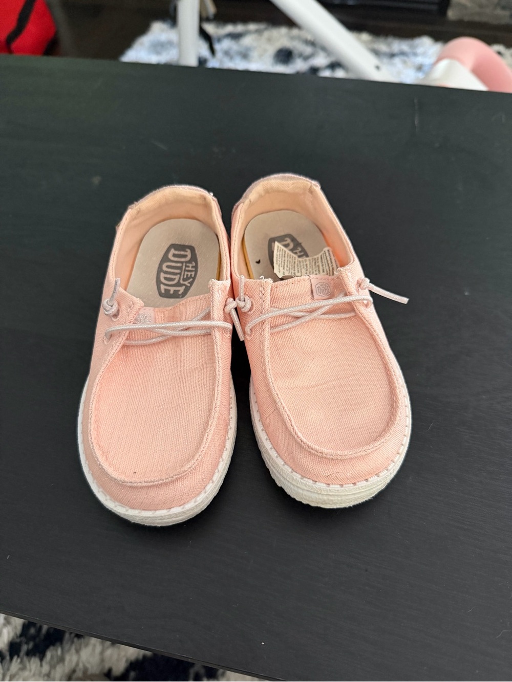 Hey Dude Kids Peach Canvas Slip-On Sneakers